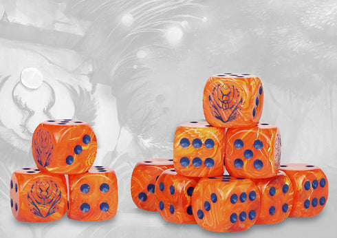 Conquest: Weaver Courts - Orange Marbled Dice
